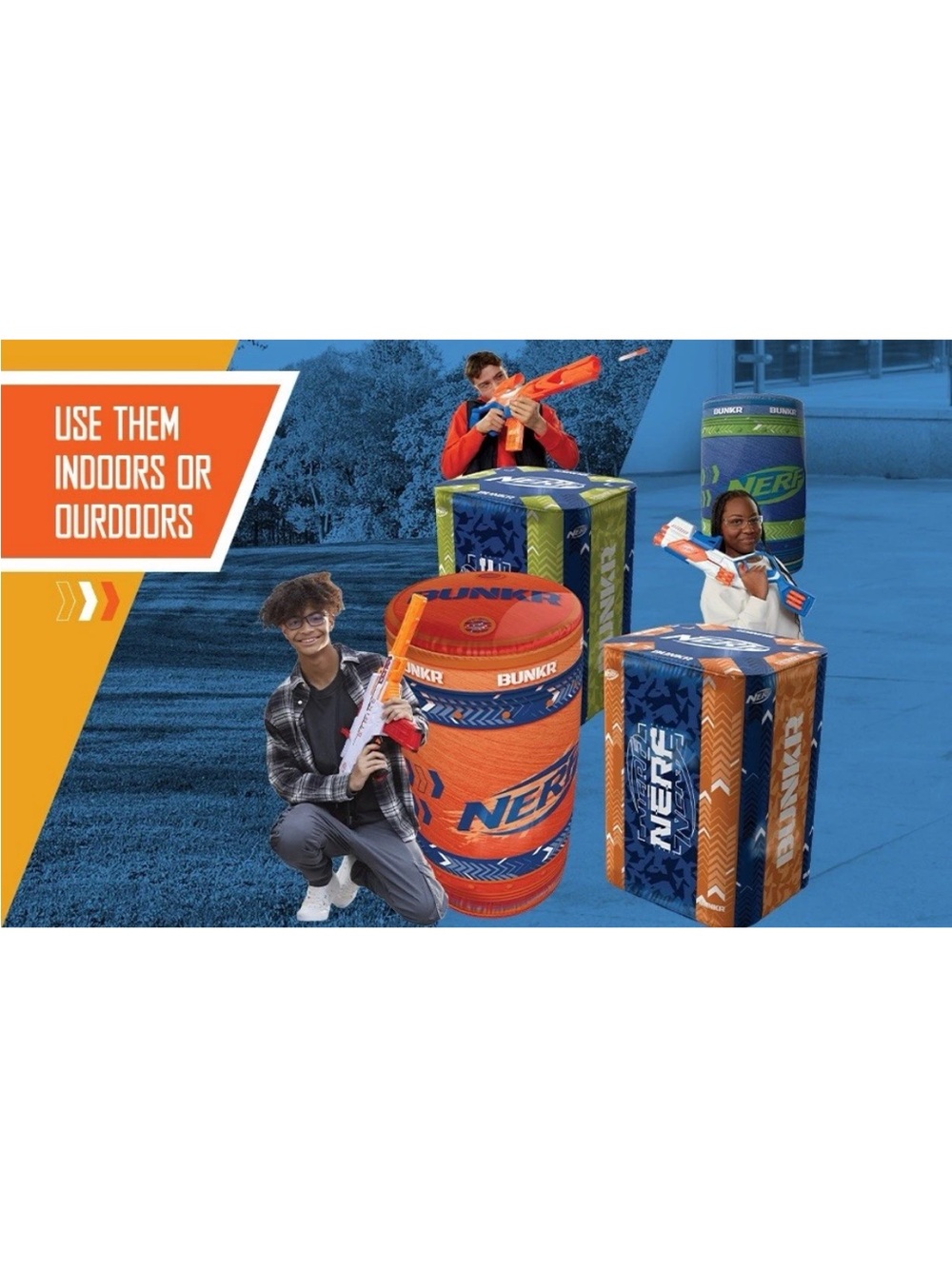 Inflatable Battle Bunker Set | 4-Piece Battle Royale Arena for Nerf Games NIB
